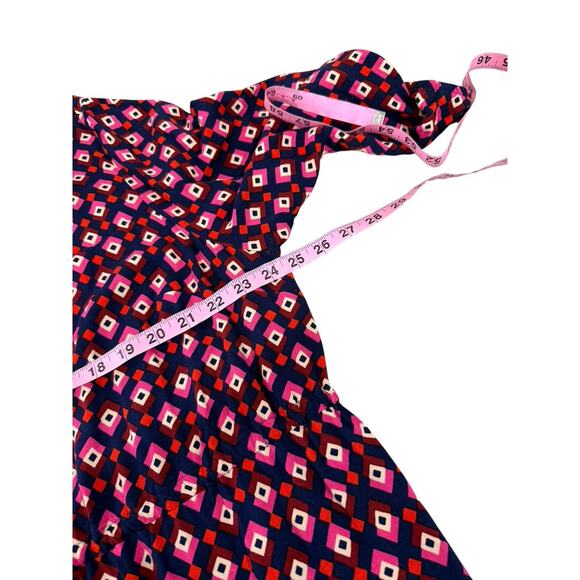 Croft And Barrow Geometric Pattern Pink Midi Dress Womens Plus Size 2XL - Picture 6 of 6